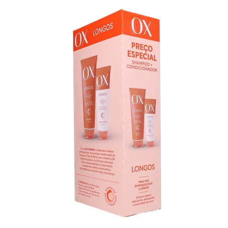 Kit Shampoo com 375Ml  Condicionador com 170Ml Ox Longos 360-23