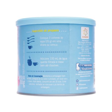 Café 3 corações com leite zero açúcar 265g 360-20