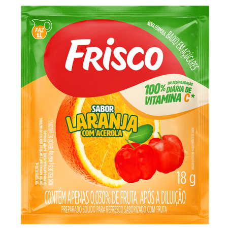 Refresco frisco laranja e acerola 18g