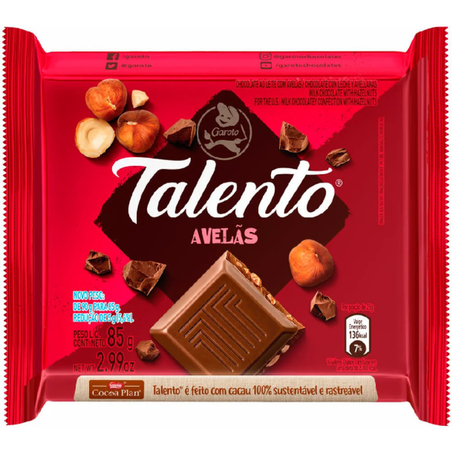 CHOCOLATE TALENTO AVELÃ 85g GAROTO