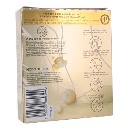 Ampola de Tratamento Pantene Hidro Cauterização com 3 Unidades 15Ml 360-16