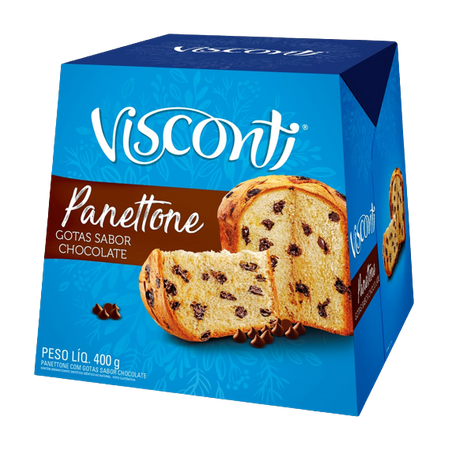 Panettone gotas chocolate visconti cx 400g