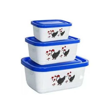 	 JOGO POTE ERCA 3PC PMG RETANGULAR DECORADO REF1784