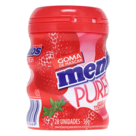 Chiclete mentos fresh morango pote 56g 360-31