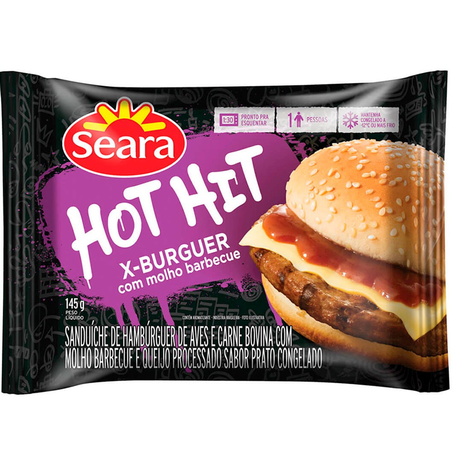 HAMBURGUER HOT HIT SEARA BARBECUE 145G 360-1