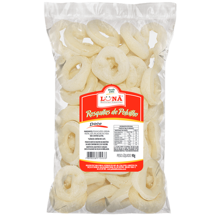 Biscoito polvilho luna rosqu.doce 90g