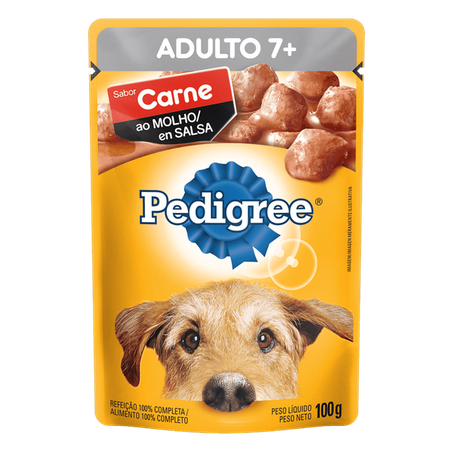 Ração umida pedigree carne ao molho adulto 7+ 100g