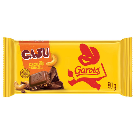 Chocolate barra garoto 80g caju