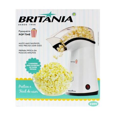 Pipoqueira Elétrica Branca Pop Time Pip B-02 Britânia 220v