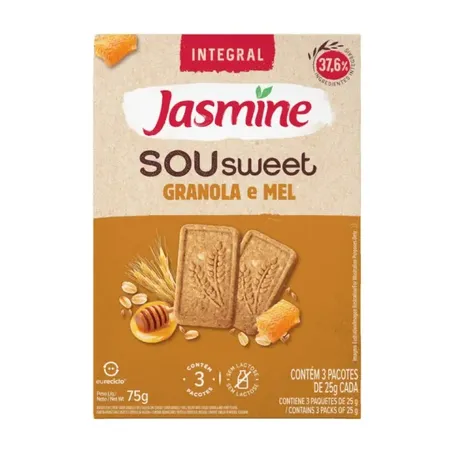 BISCOITO SOU SWEET GRANOLA E MEL ZERO 75G - JASMINE