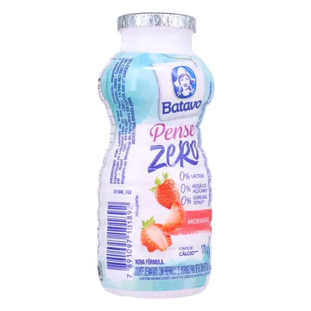 Bebida Láctea Fermentada Batavo Pense Zero Morango 170g 360-33