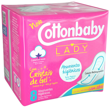 Absorvente cottonbaby 32un suave com abas