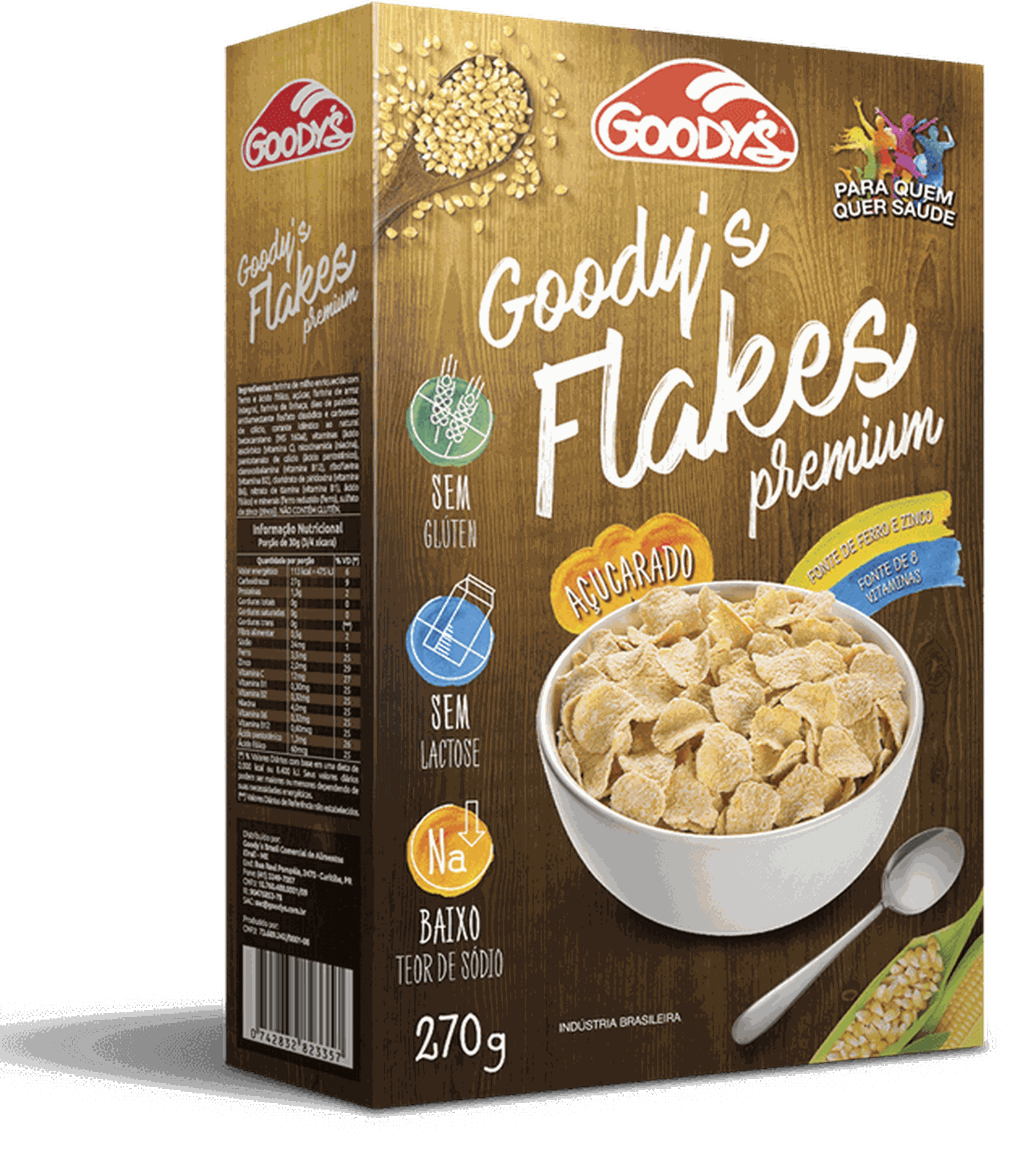 Cereal Matinal Goody s Flakes Acucar Sem Lactose\ Sem Glutem 270g