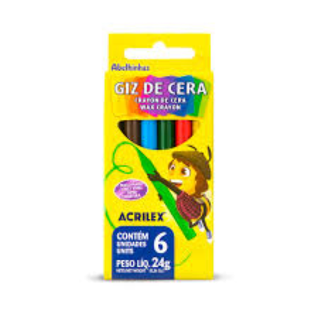Escolar giz cera acrilex big 6un