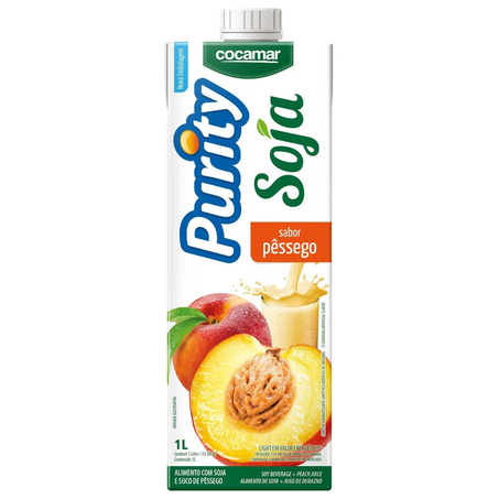 SUCO SOJA PURITY PESSEGO 1L