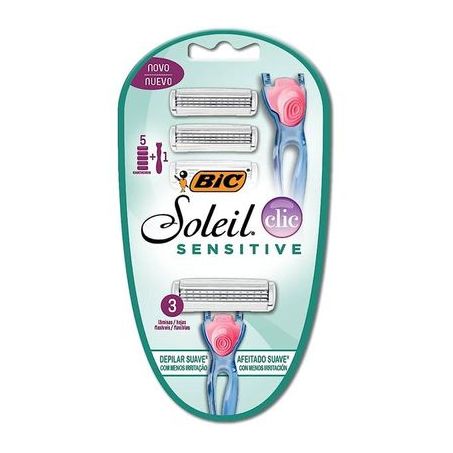 Aparelho de depilar bic soleil clic senstive 1 cabo + 5 recargas