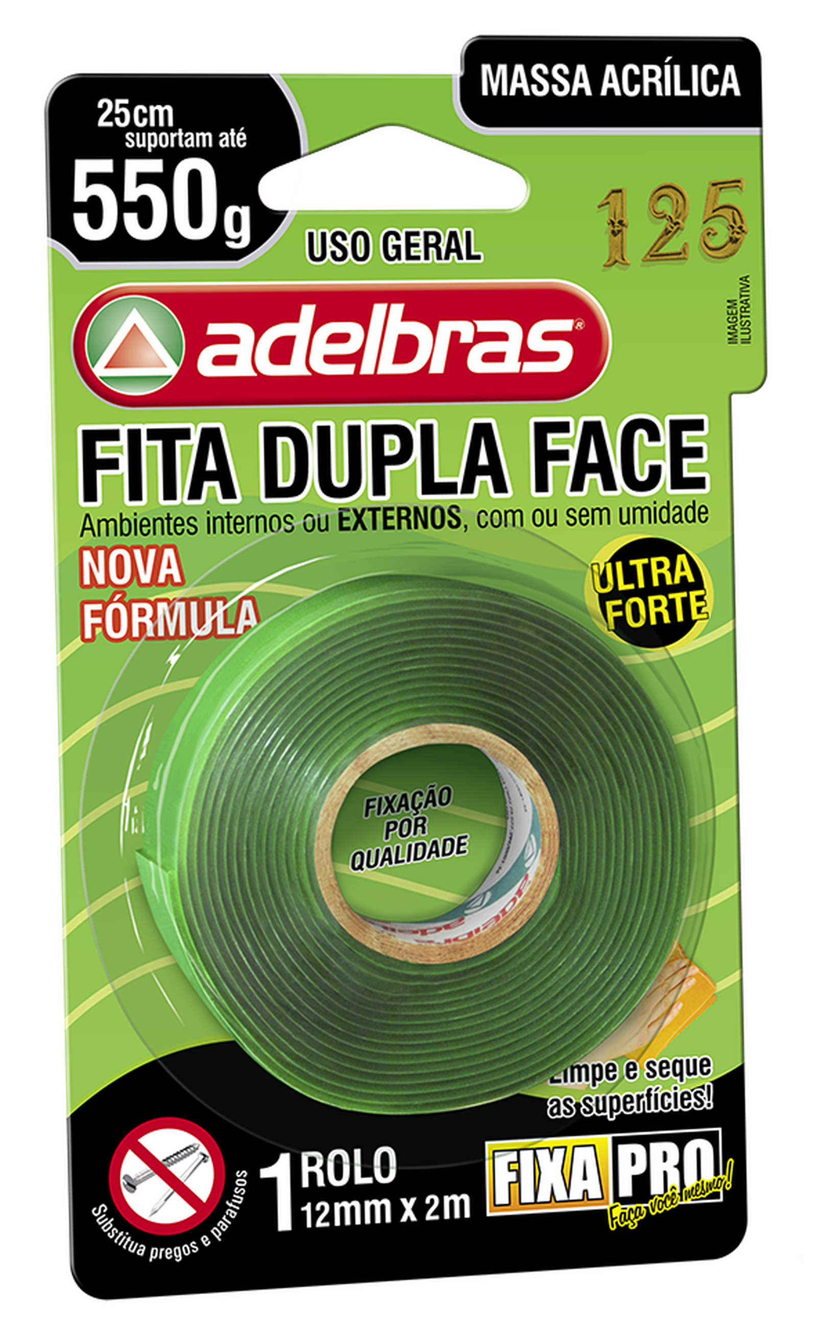 FITA ADESI ADELBRAS DUP FACE FIXA PRO 12MMX2M UN