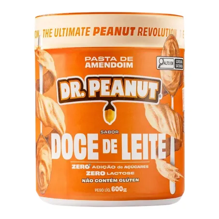 Pasta de Amendoim Dr. Peanut Doce de Leite Zero Adição de Açúcares Zero Lactose Pote 600gr