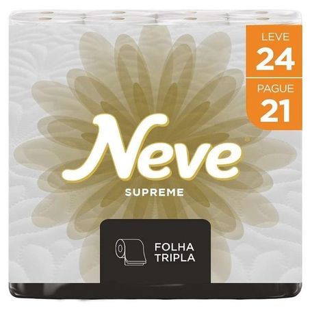 PAPEL HIGIÊNICO FOLHA TRIPLA NEVE SUPREME DERMACARE 30M L24 P21