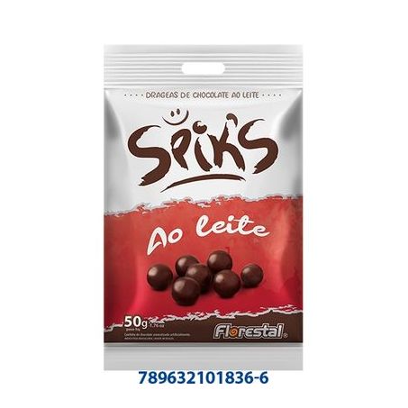 Drageas spiks de chocolate ao leite 50g