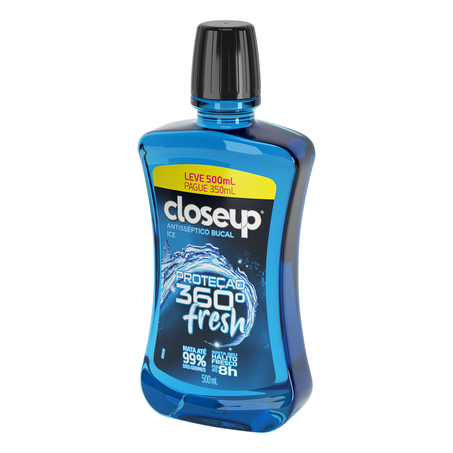 Enxagunate Bucal Closeup Proteção 360 Com Álcool Ice 500Ml 360-1
