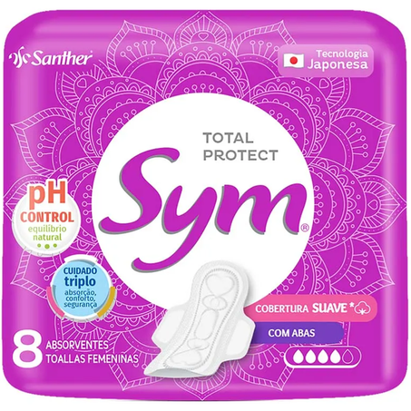 ABSORVENTE SYM SUAVE C/ABAS 8UN