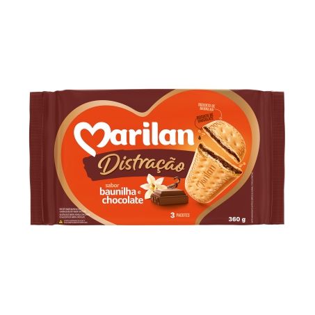 Biscoito chocolate e baunilha distração marilan 280g