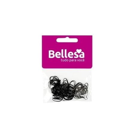 Elástico para cabelo bellesa silicone preto grosso c/50 ref.708
