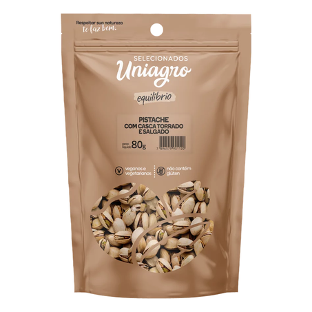 PISTACHE SALGADO TORRADO COM CASCA UNIAGRO EQUILÍBRIO