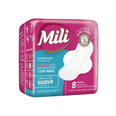 ABSORVENTE MILI PROTECAO TOTAL C/ABAS C/8UN SUAVE