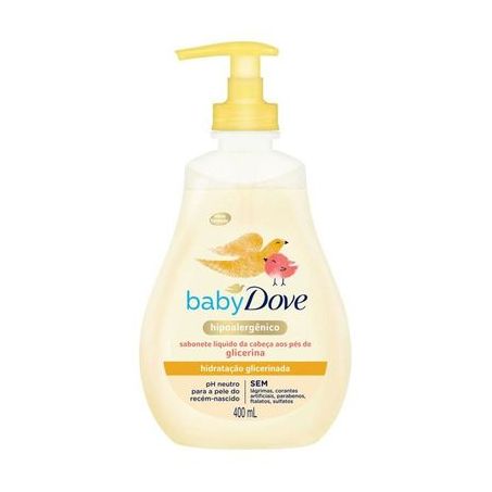 Sabonete Líquido Baby Dove Hidratação Glicerinada da Cabeça aos Pés Frasco 400ml
