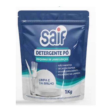 Detergente em pó para maquina de lavar louça saif 1kg