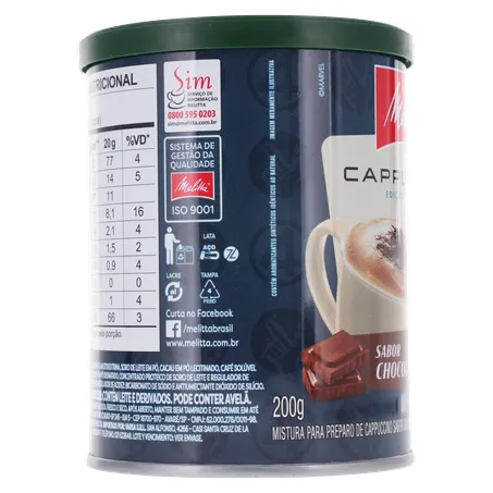 MISTURA CAPPUCCINO MELITTA CHOCOLATE 200G 360-29