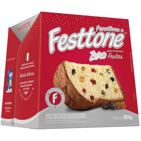 Panettone Festtone 300g - Frutas - Zero Açúcar