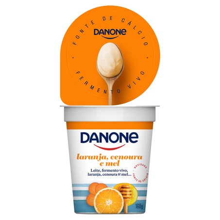 Iogurte Natural Danone 160g - Cenoura/ Laranja/ Mel