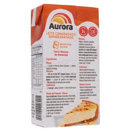 Leite cond aurora semidesn. 395g 360-16