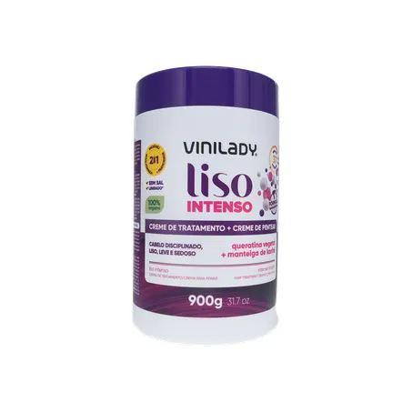 Creme de Tratamento + Creme de Pentear Vinilady Liso Intenso Pote 900gr 360-35