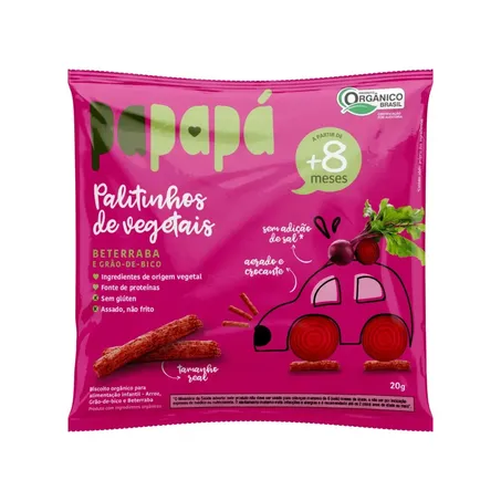 Biscoito palitinhos infantil papapa beterraba e grao-de-bico 20g