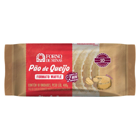 Pão De Queijo Formato Waffle Forno Minas Tradicional Pacote com 400G