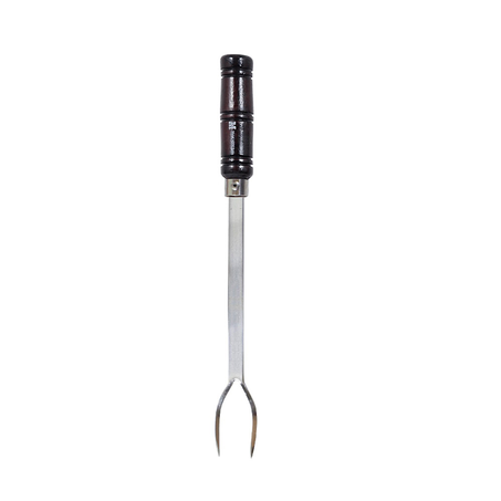Garfo para Churrasco Grande Alumínio 35Cm Cabo de Madeira ADM