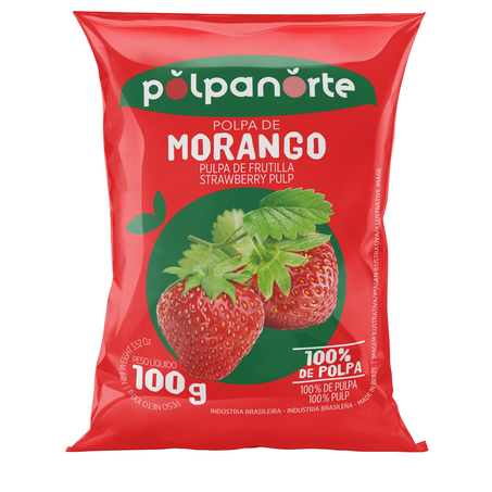 POLPA DE FRUTA MORANGO POLPANORTE PACOTE 100G