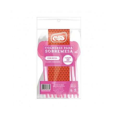 Colher plast cbs rosa 10uni (075511)