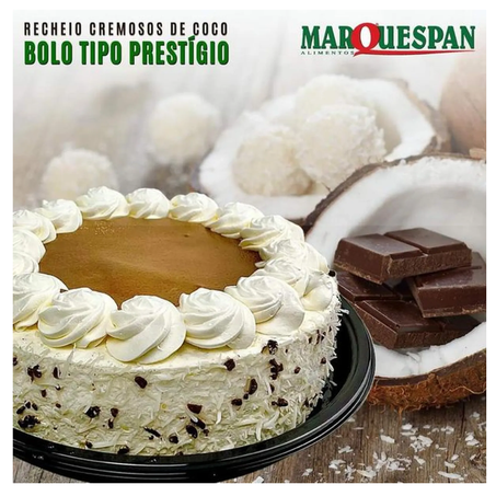 BOLO MARQUESPAN 1,1KG CHOCOLATE COM COCO CONGELADA