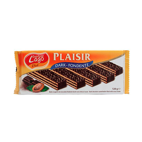 Wafer italiano lago plaisir recheado creme de cacau e cob. chocolate amargo 120g