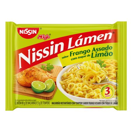 Macarrão instantâneo lámen frango assado com toque de limão nissin miojo