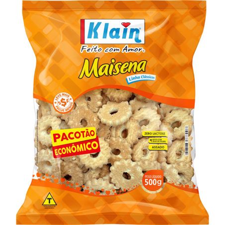 BISCOITO MAISENA KLAIN PACOTÃO ECONÔMICO PACOTE 500G