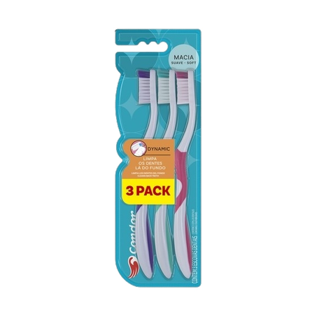 Escova Dental Condor Dynamic Macia Leve 3 Pague 2