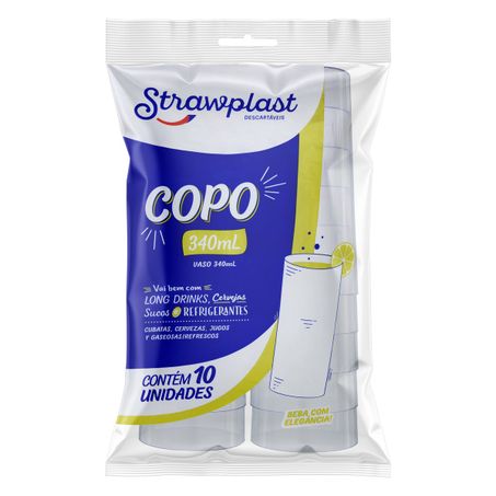 COPO DESCARTÁVEL 340ML STRAWPLAST