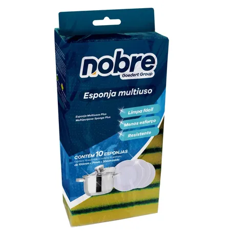 ESPONJA DUPLA FACE MULTIUSO NOBRE POP K0090 C/10UN