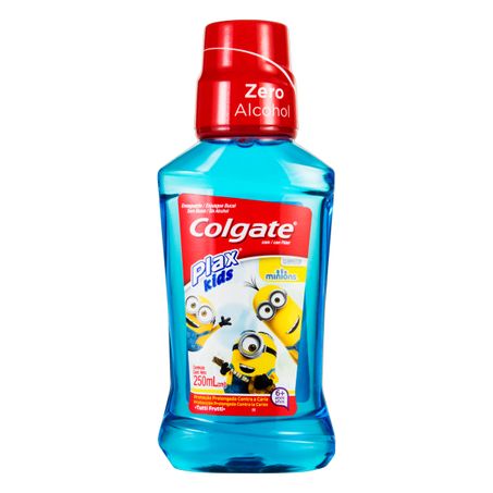 ENXAGUANTE BUCAL ZERO ÁLCOOL TUTTI FRUTTI MINIONS COLGATE PLAX KIDS